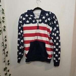 Blue Bay USA Flag Hoodie Unisex Large